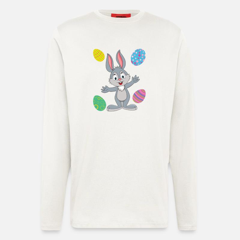 EASTER BUNNY AND EASTER EGGS - Longsleeve - made by SPREAD  - OFF WHITE