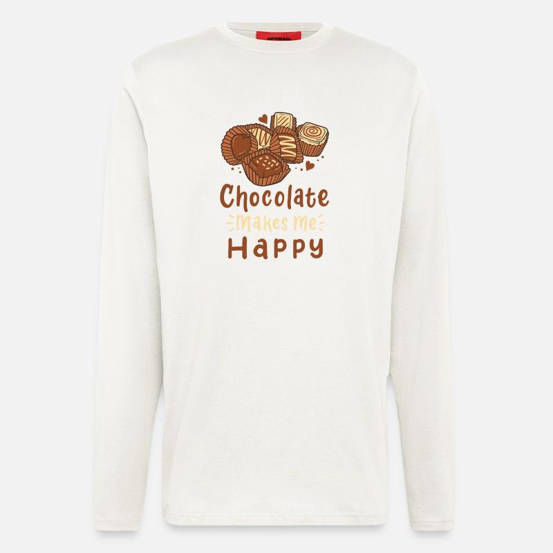 Schokolade Pralinen - Langarmshirt - made by SPREAD  - OFF WHITE