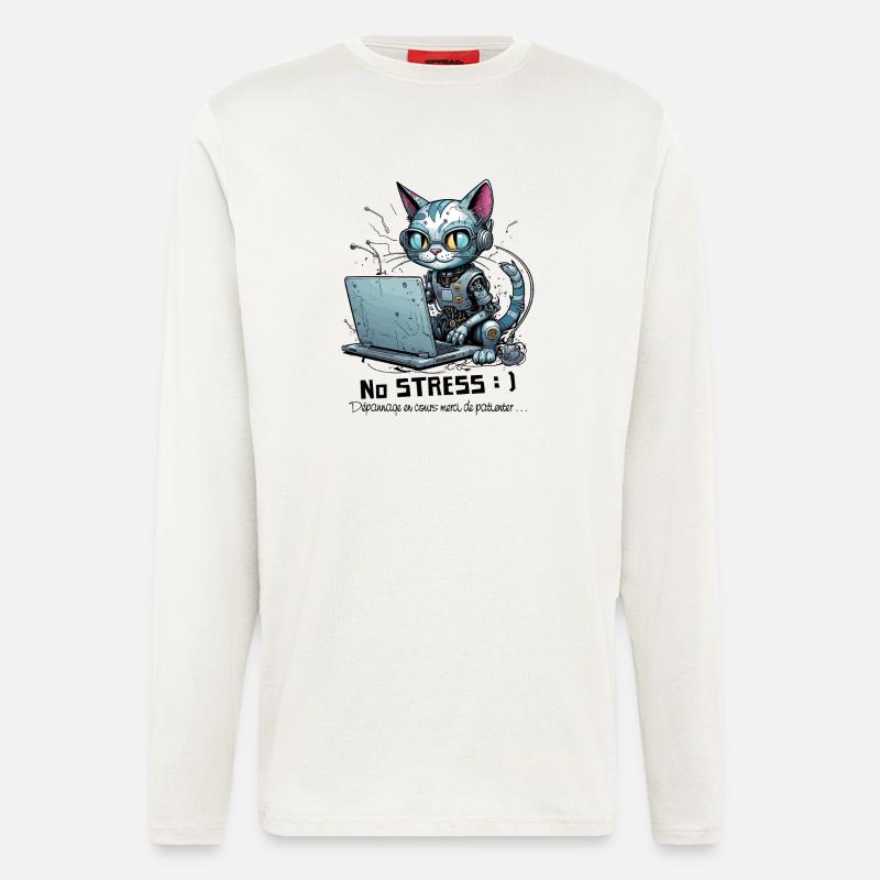 Geeky computer chat, computer humor - Longsleeve - made by SPREAD  - OFF WHITE