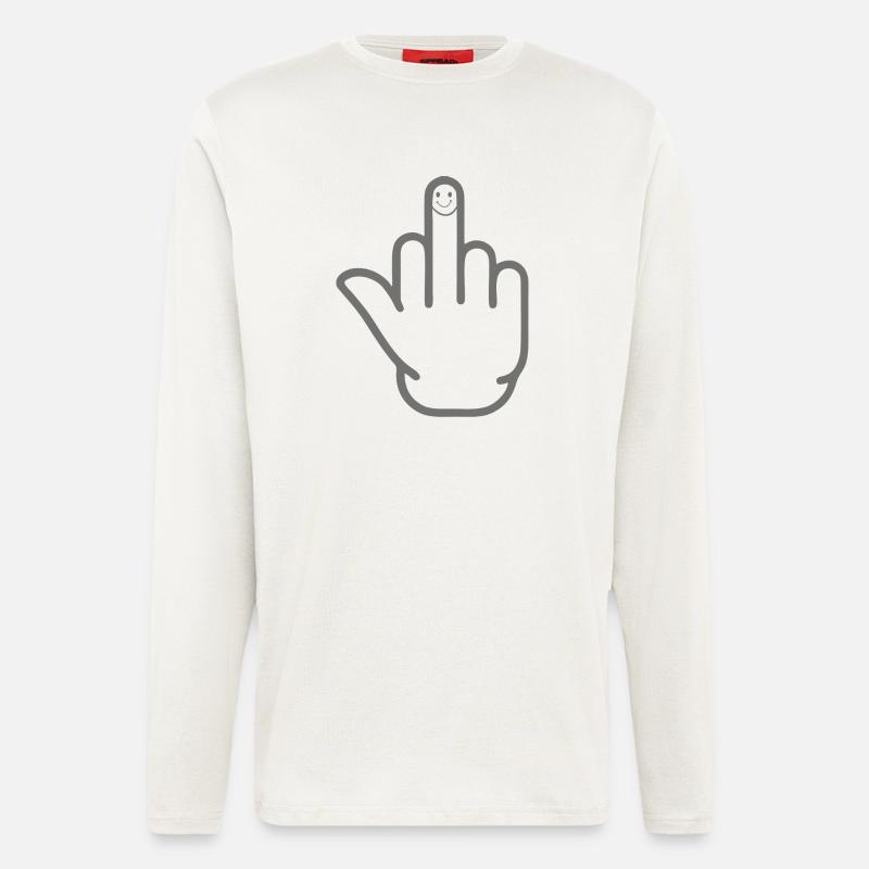 Mittelfinger - Langarmshirt - made by SPREAD  - OFF WHITE