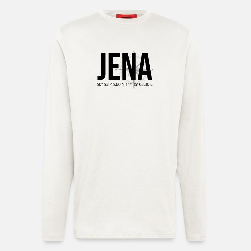 Koordinaten Jena - Langarmshirt - made by SPREAD  - OFF WHITE
