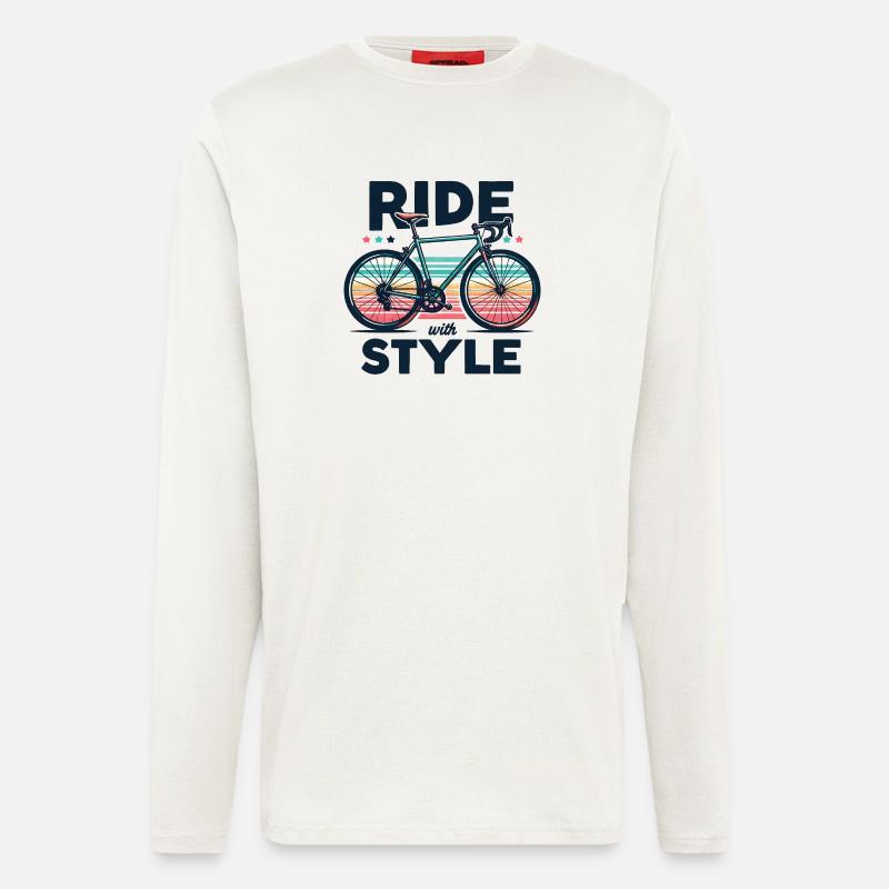 Ride with Style Bicycle Design - Longsleeve - made by SPREAD  - OFF WHITE