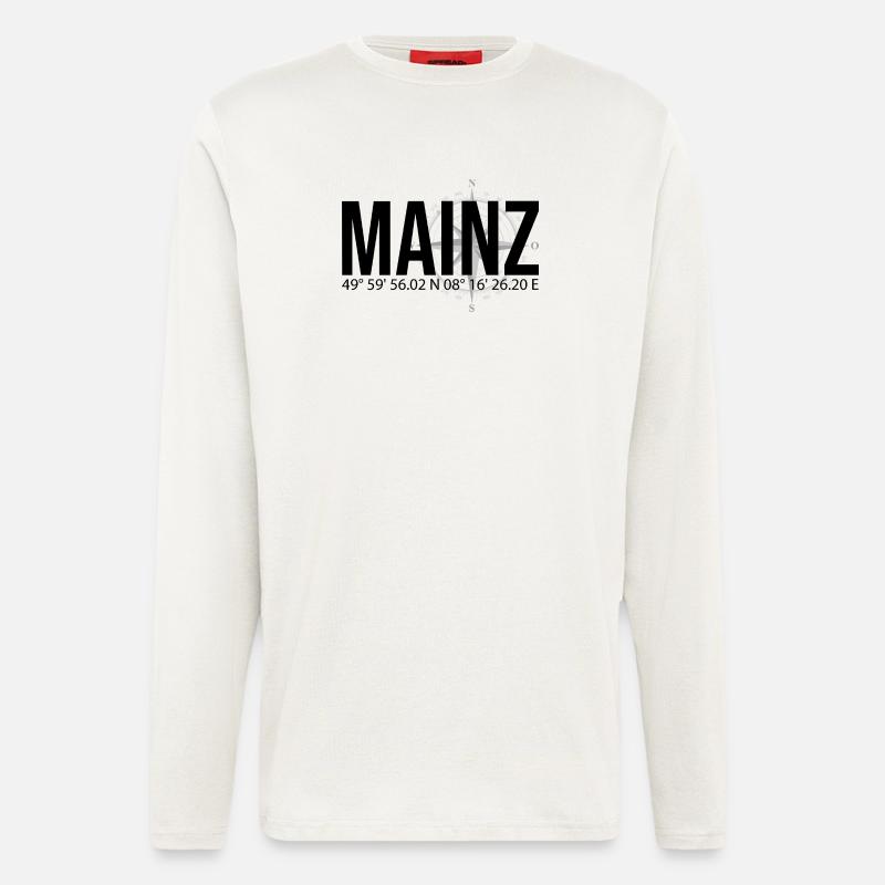 Koordinaten Mainz - Langarmshirt - made by SPREAD  - OFF WHITE