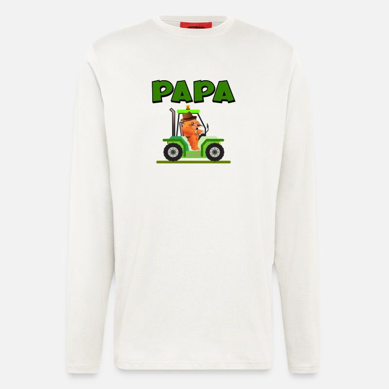 Bauer Vater Traktor - Langarmshirt - made by SPREAD  - OFF WHITE