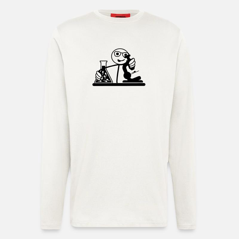 Biologist looks at seed in microscope - Longsleeve - made by SPREAD  - OFF WHITE