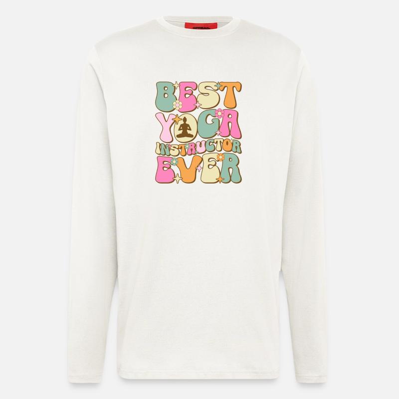 Bester Yogalehrer aller Zeiten - Langarmshirt - made by SPREAD  - OFF WHITE