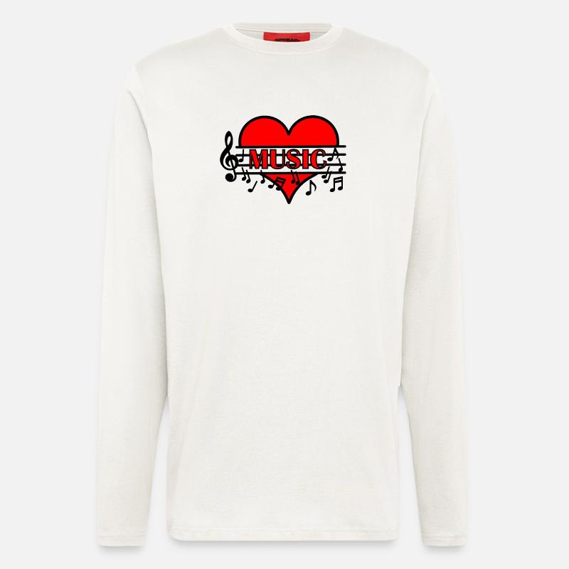 Ich liebe Musik - Langarmshirt - made by SPREAD - OFF WHITE