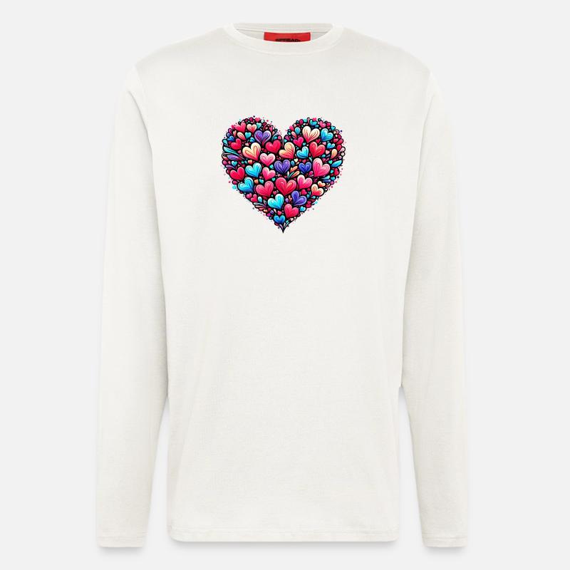 Buntes Herz - Langarmshirt - made by SPREAD  - OFF WHITE
