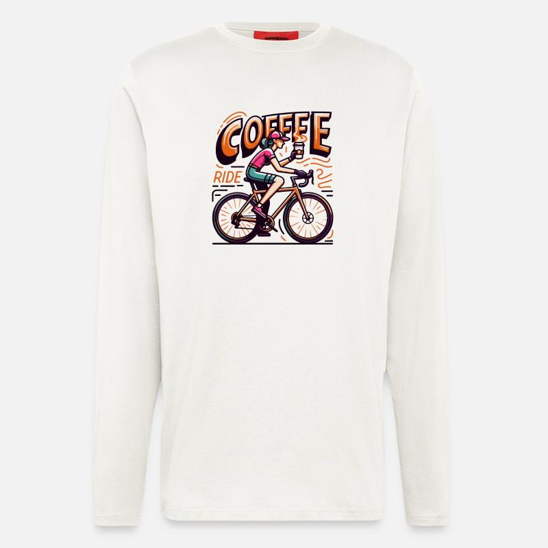 Lebendige Kaffeefahrt Illustration - Langarmshirt - made by SPREAD  - OFF WHITE