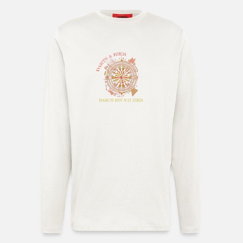 Darts & Bier, darum bin ich hier - Langarmshirt - made by SPREAD - OFF WHITE