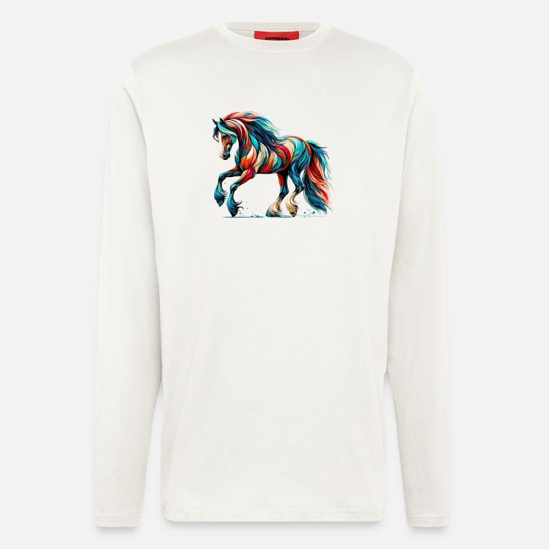 Pferd - Langarmshirt - made by SPREAD - OFF WHITE
