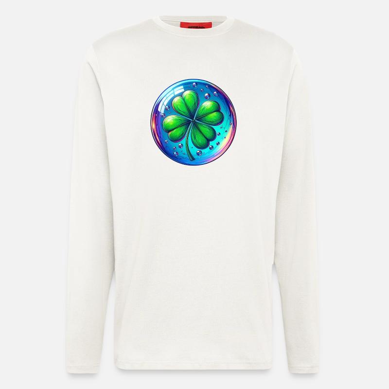 Vierblättriges Kleeblatt - Langarmshirt - made by SPREAD  - OFF WHITE