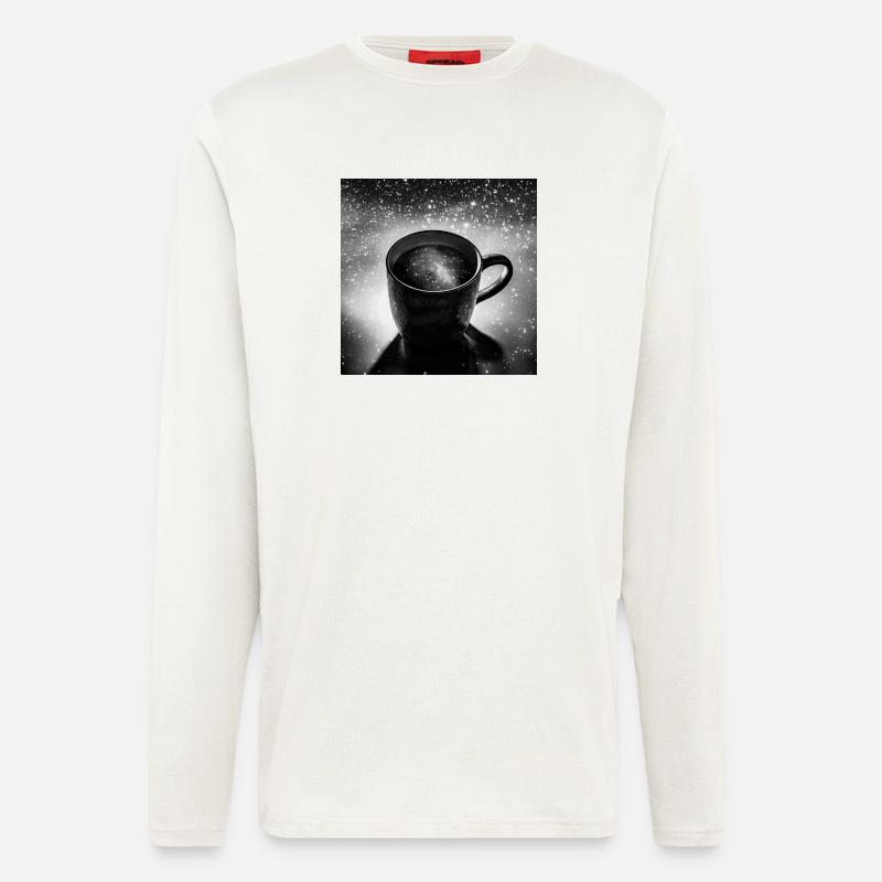 Kosmische Tasse Kaffee - Langarmshirt - made by SPREAD  - OFF WHITE