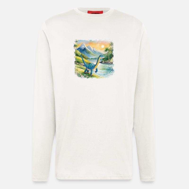 Niedlicher junger Thesaurus Kinderbuchstil Aquarel - Langarmshirt - made by SPREAD - OFF WHITE