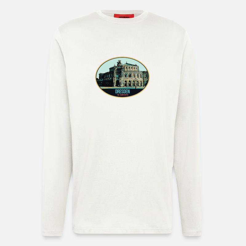 Dresdner Semperoper: Eleganz in der Illustration - Langarmshirt - made by SPREAD  - OFF WHITE