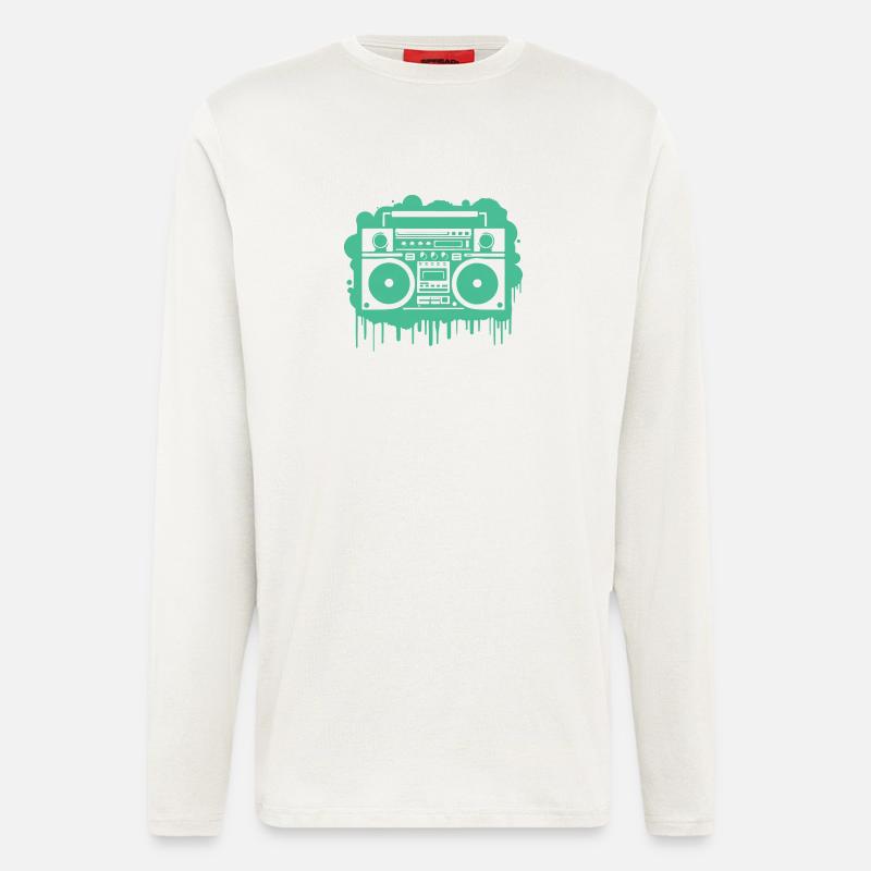 Cyan Ghettoblaster (durchsichtig) - Langarmshirt - made by SPREAD  - OFF WHITE