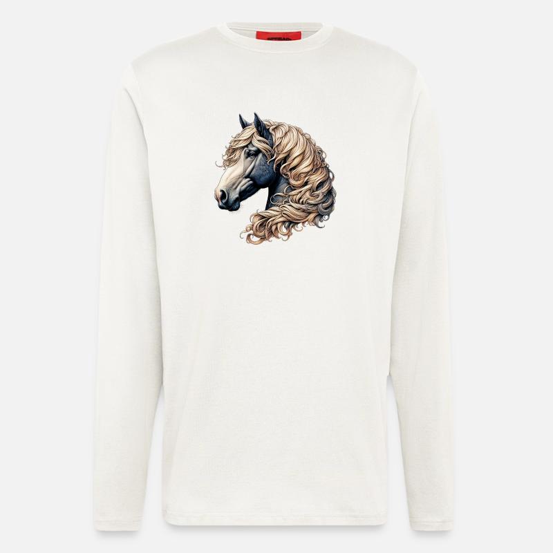 Pferd - Langarmshirt - made by SPREAD - OFF WHITE