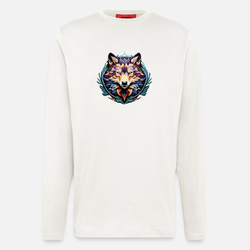 Wolf_02 - Langarmshirt - made by SPREAD  - OFF WHITE