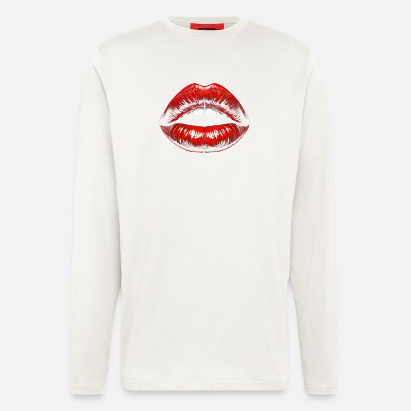 Lippen - Langarmshirt - made by SPREAD  - OFF WHITE