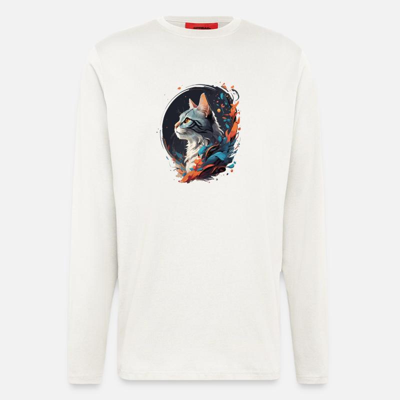 Bunte Katze - Langarmshirt - made by SPREAD  - OFF WHITE