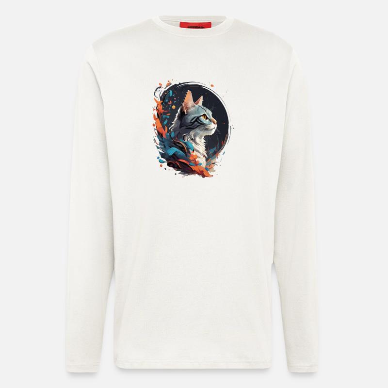 Bunte Katze - Langarmshirt - made by SPREAD  - OFF WHITE