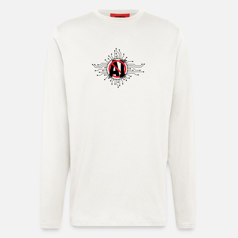 Stop, don't use artificial intelligence, AI. - Longsleeve - made by SPREAD  - OFF WHITE
