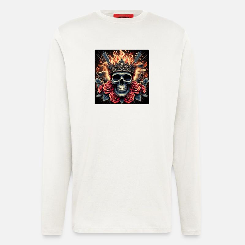 Brennender Schädel - Langarmshirt - made by SPREAD  - OFF WHITE