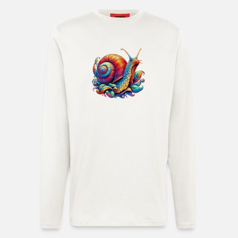 Escargot - Manches longues bio décontracté fabriqué en UE - OFF WHITE