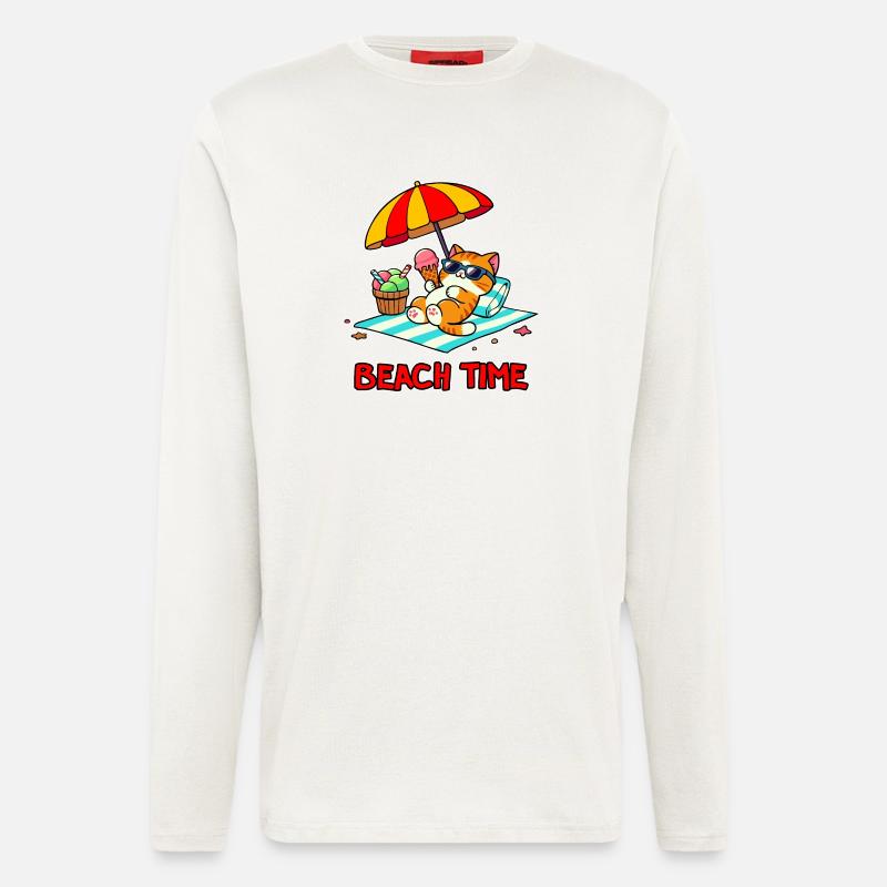 Strandzeit 3 - Langarmshirt - made by SPREAD  - OFF WHITE