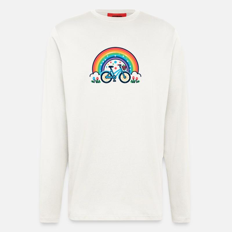 Rainbow Bicycle Joy Design - Longsleeve - made by SPREAD  - OFF WHITE
