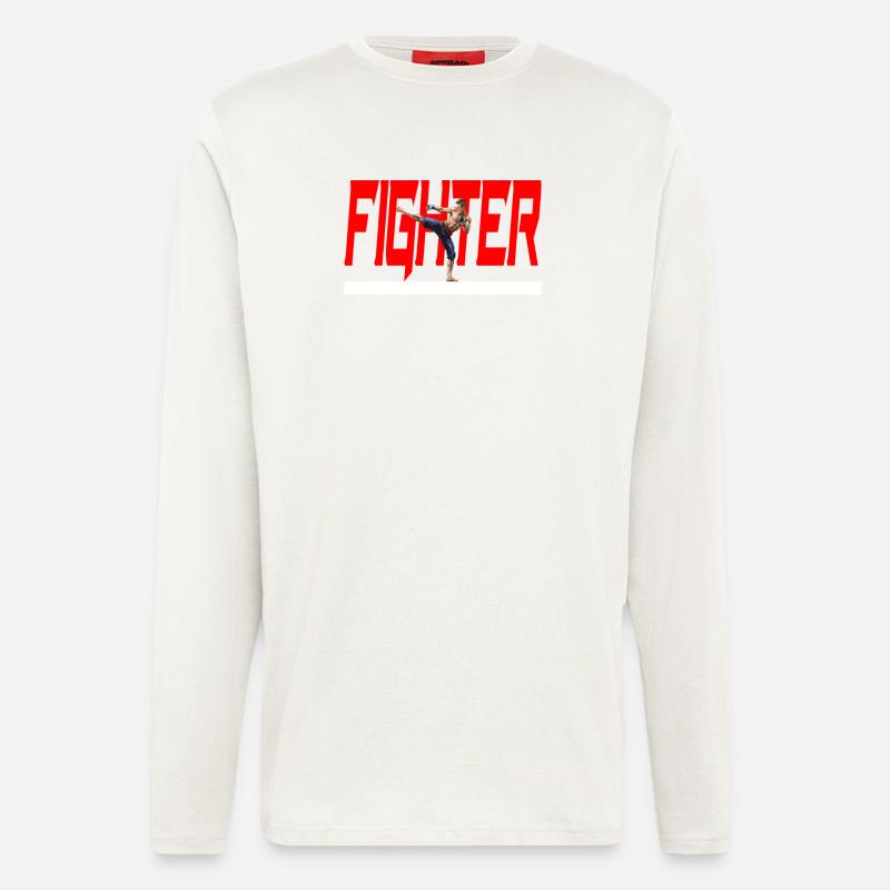 Cooles Fighter Design - MMA Fighter - Langarmshirt - made by SPREAD  - OFF WHITE