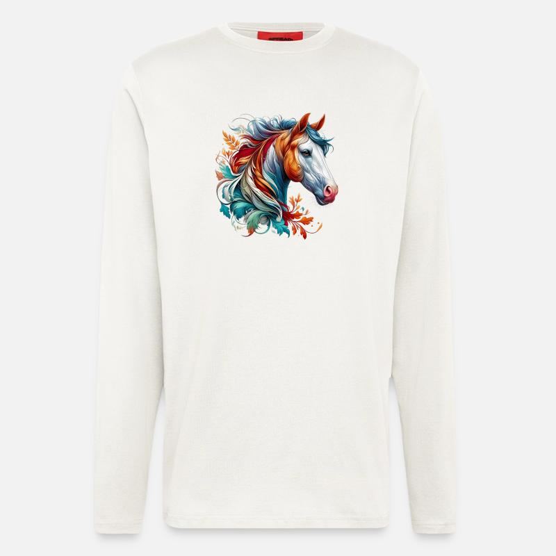 Pferd - Langarmshirt - made by SPREAD - OFF WHITE