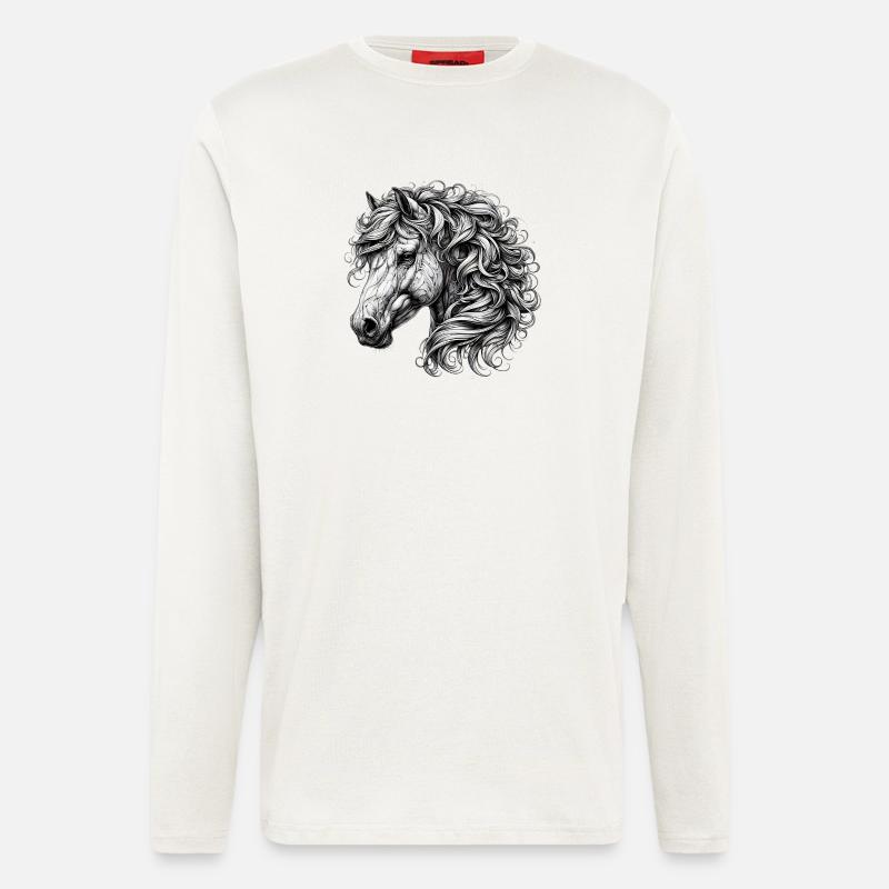 Pferd - Langarmshirt - made by SPREAD  - OFF WHITE