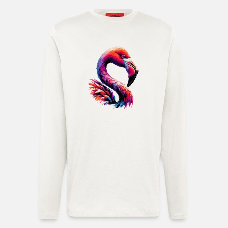 Flamingo - Langarmshirt - made by SPREAD  - OFF WHITE