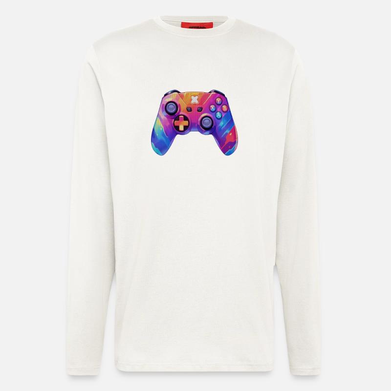 Pixel-Art-Videospiel-Controller - Langarmshirt - made by SPREAD  - OFF WHITE