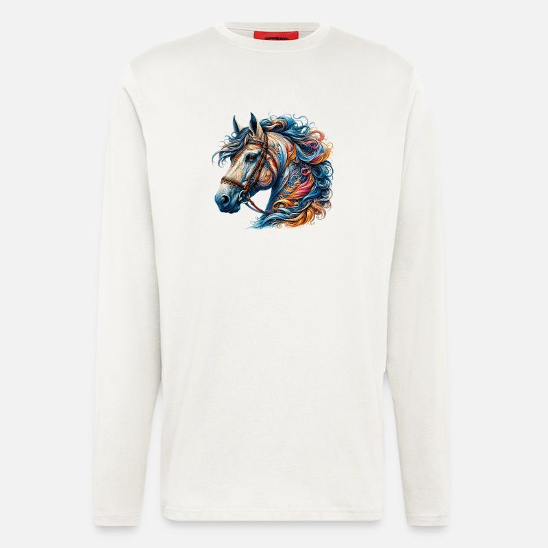 Cheval - Manches longues bio décontracté fabriqué en UE - OFF WHITE