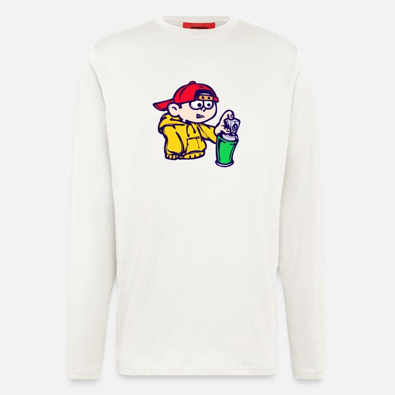 Strassenkunst Wildstyle Sprayer Graffiti Spraydose - Langarmshirt - made by SPREAD - OFF WHITE