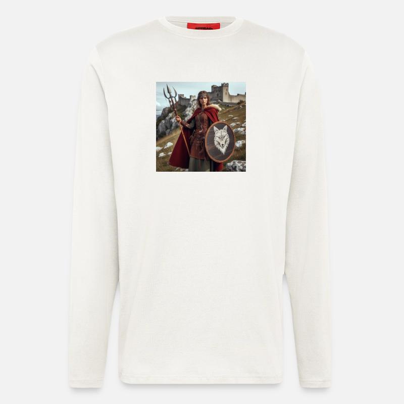 Wikinger-Krieger - Langarmshirt - made by SPREAD  - OFF WHITE