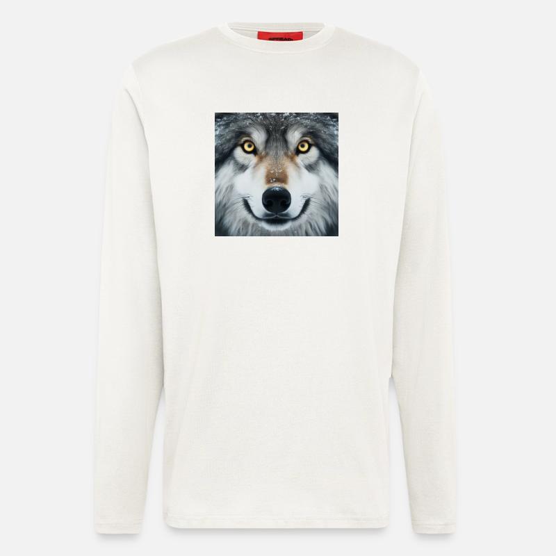 Der Blick des Wolfes - Langarmshirt - made by SPREAD  - OFF WHITE