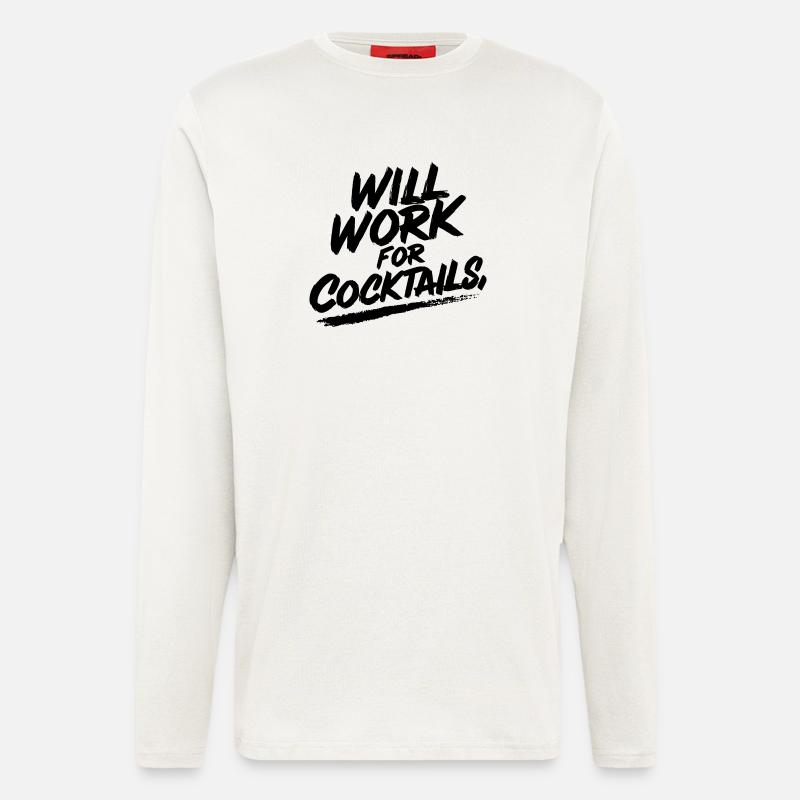 Will work for cocktails - Langarmshirt - made by SPREAD  - OFF WHITE