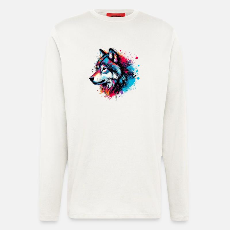 Wolf - Langarmshirt - made by SPREAD  - OFF WHITE