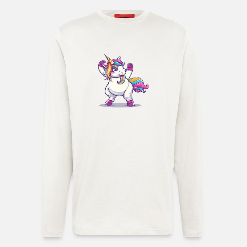 Tanzendes Einhorn - Langarmshirt - made by SPREAD  - OFF WHITE