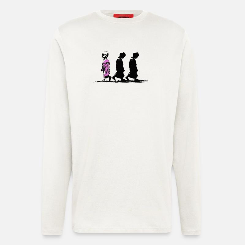 Neonpfad der Stille, sei anders - Langarmshirt - made by SPREAD  - OFF WHITE