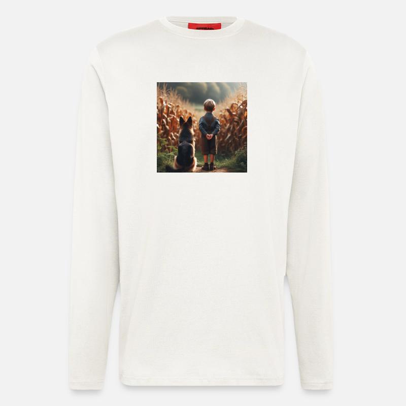Deutscher Schäferhund Kunst - Langarmshirt - made by SPREAD  - OFF WHITE