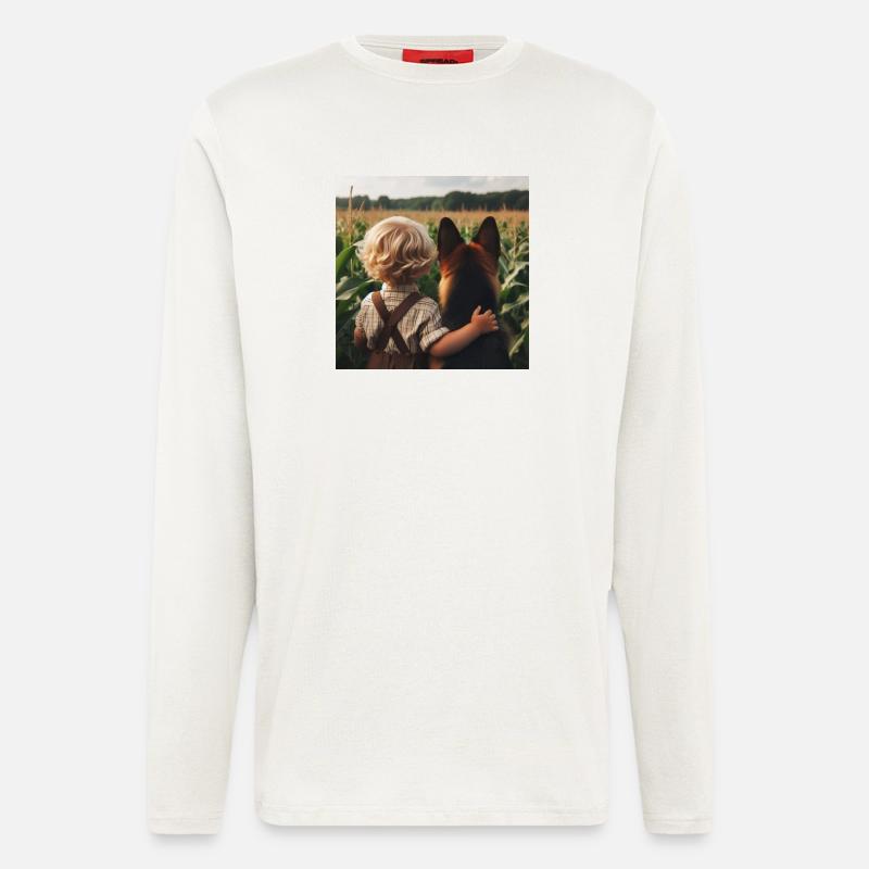 Deutscher Schäferhund Kunst - Langarmshirt - made by SPREAD  - OFF WHITE