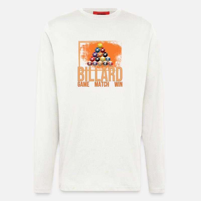 Game - Match - Win - Billard - Langarmshirt - made by SPREAD  - OFF WHITE