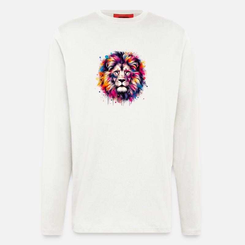 Löwe - Langarmshirt - made by SPREAD  - OFF WHITE