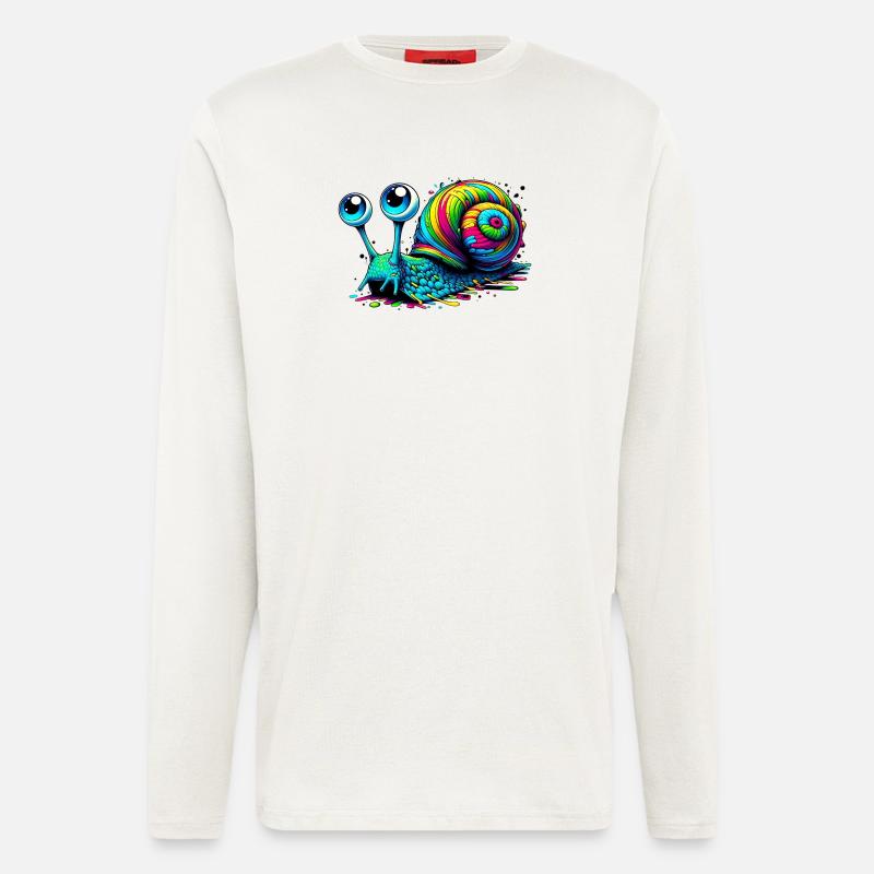Escargot - Manches longues bio décontracté fabriqué en UE - OFF WHITE