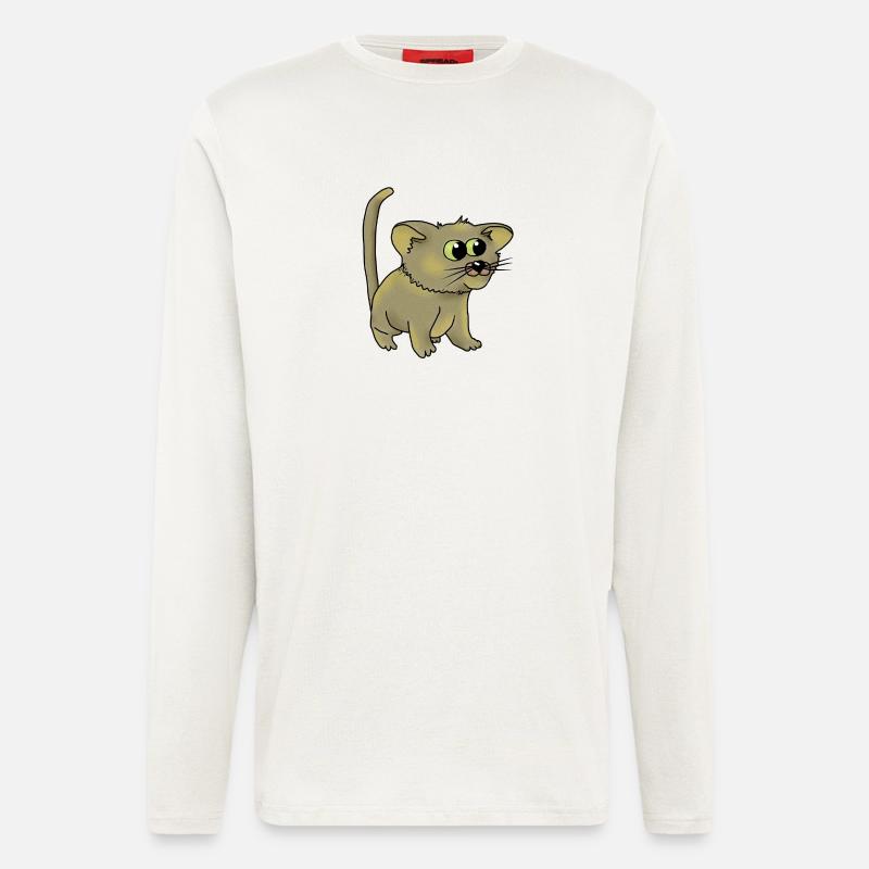 nette Katze - Langarmshirt - made by SPREAD  - OFF WHITE