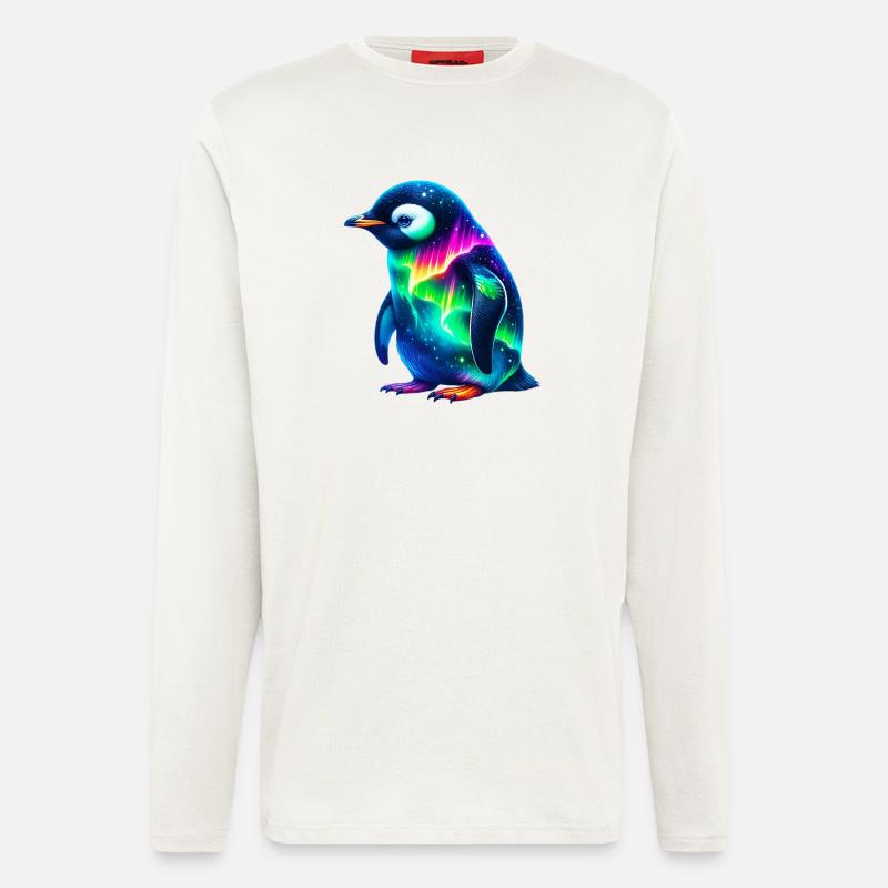 Aurora Borealis Pinguin - Langarmshirt - made by SPREAD  - OFF WHITE